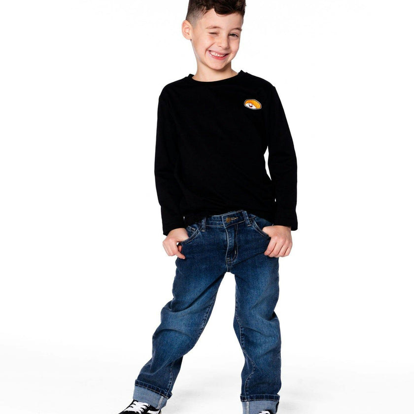 Long Sleeve Jersey Tee Shirt with Print Back & Front