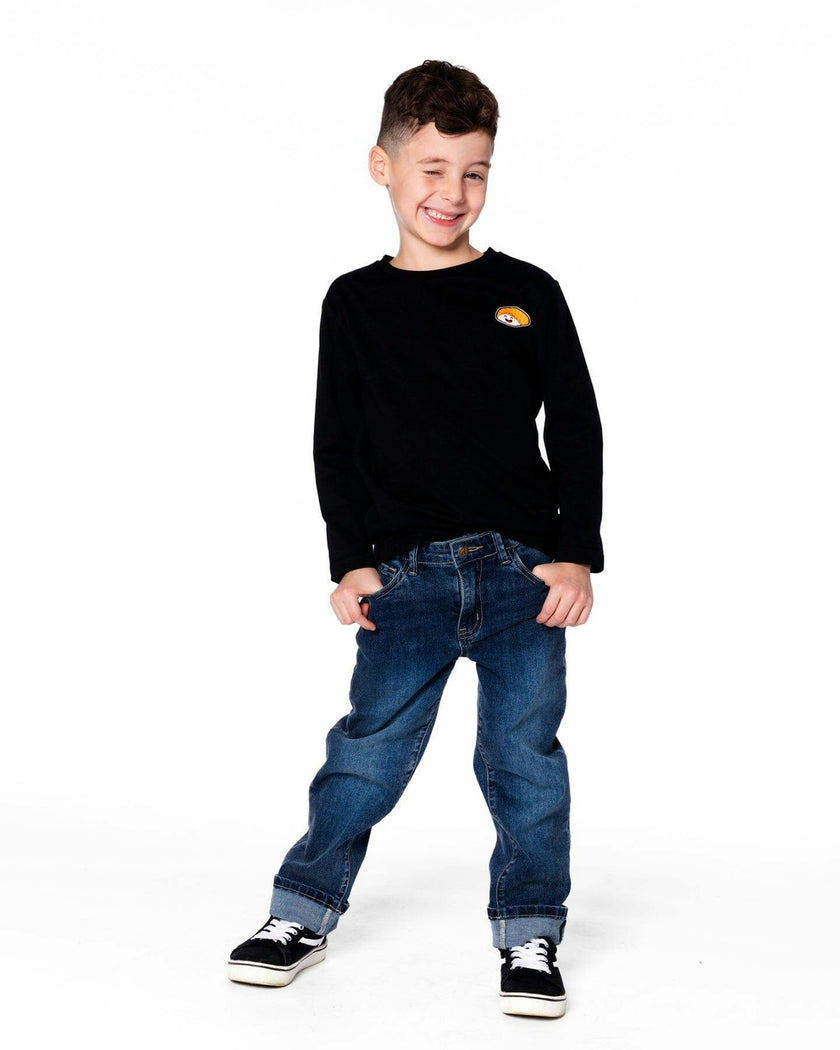 Long Sleeve Jersey Tee Shirt with Print Back & Front