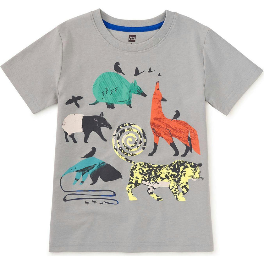Rainforest Animals Graphic Tee, Grey