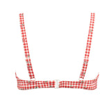 women's cranberry gingham triangle bikini top