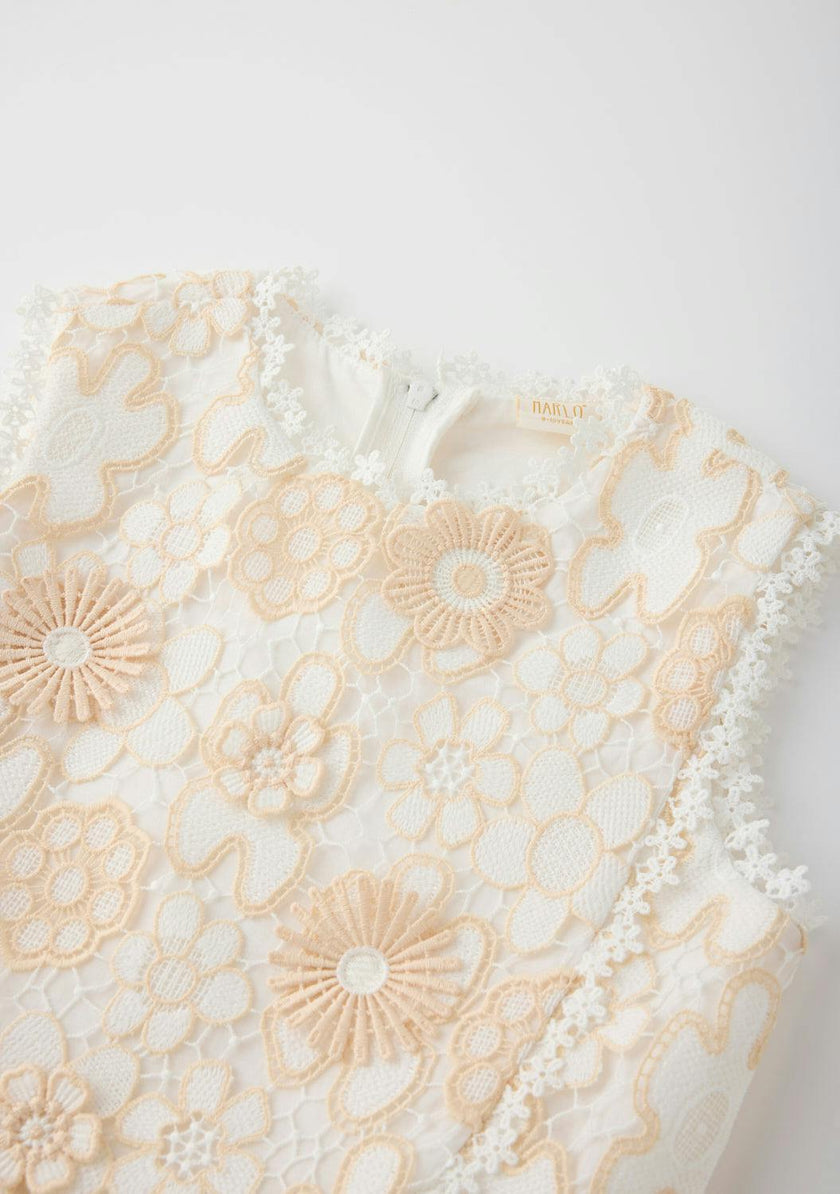 Haley Embroidered Frill Maxi Dress