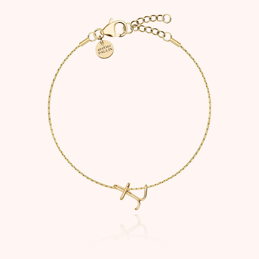 Initial Bracelet, 14k Yellow Gold Filled