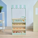 Teamson Kids Jolly Pals Wooden Bakery Stand with 12 Pastry Pieces