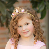 Golden Starlight Princess Crown & Wand Set - Pink & Gold