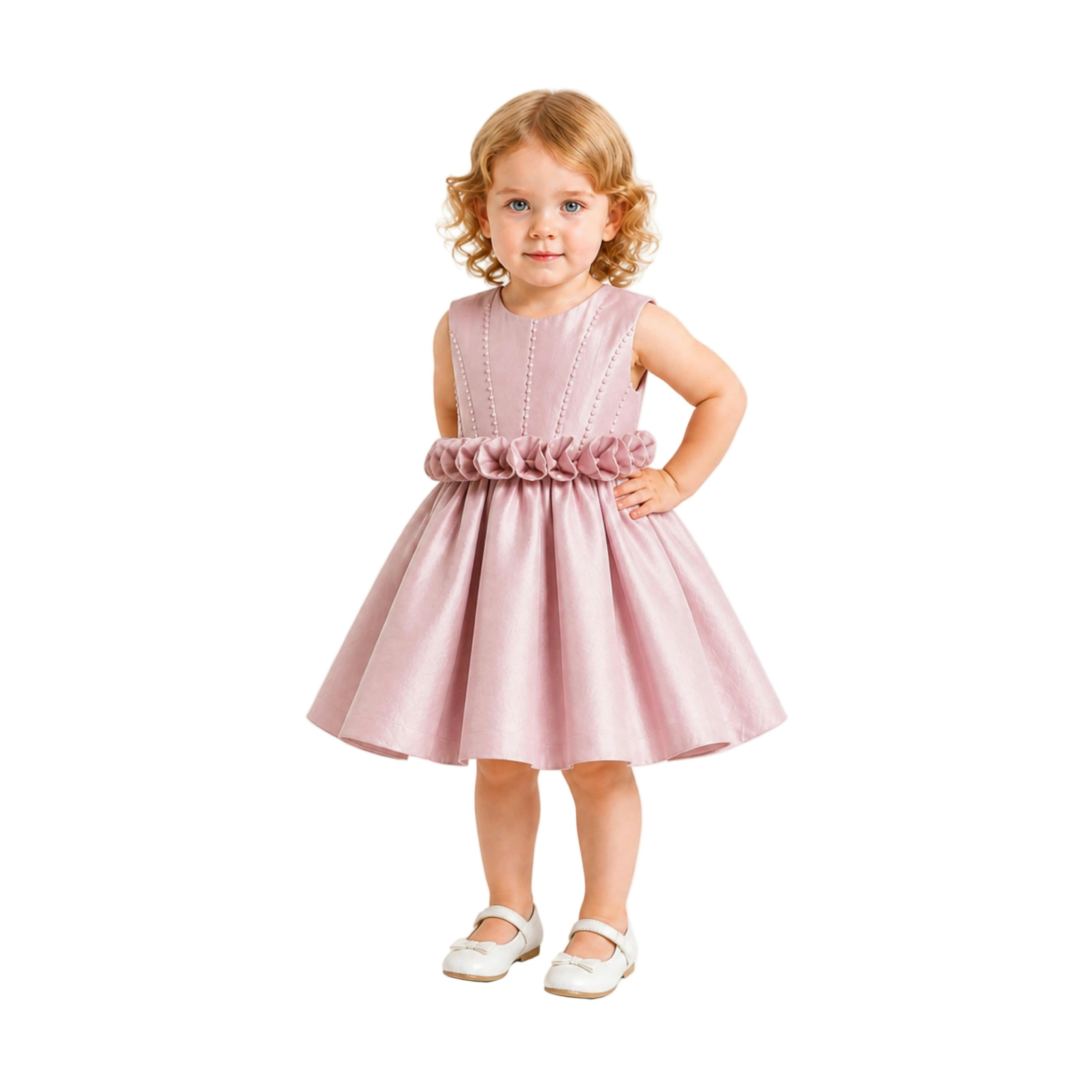 Purple Luminara Ruffle Waist Formal Dress