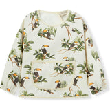 White Long Sleeve Pocket Bib