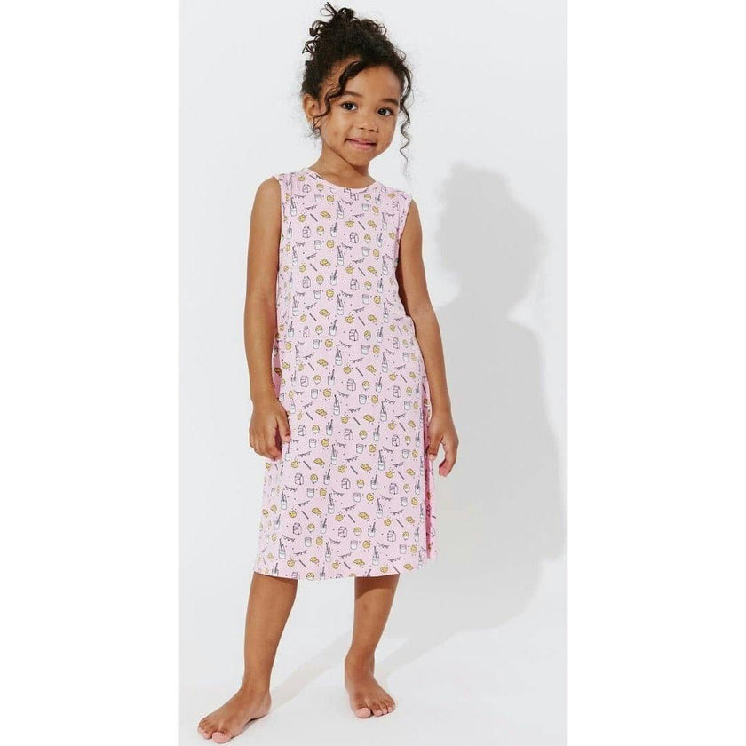Milk & Cookies Pink Bamboo Girls' Sleeveless Dress