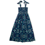 Women's Tie Shoulder Smocked Dress, Blue
