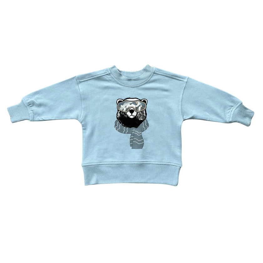 Boys Boxy Sweatshirt in Ski Bear