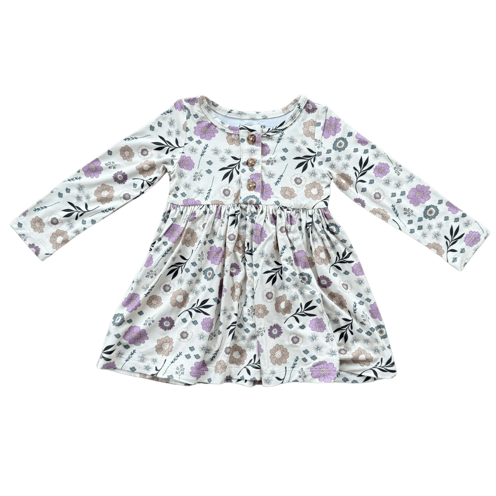 Long Sleeve Henley Dress Christmas Dogs