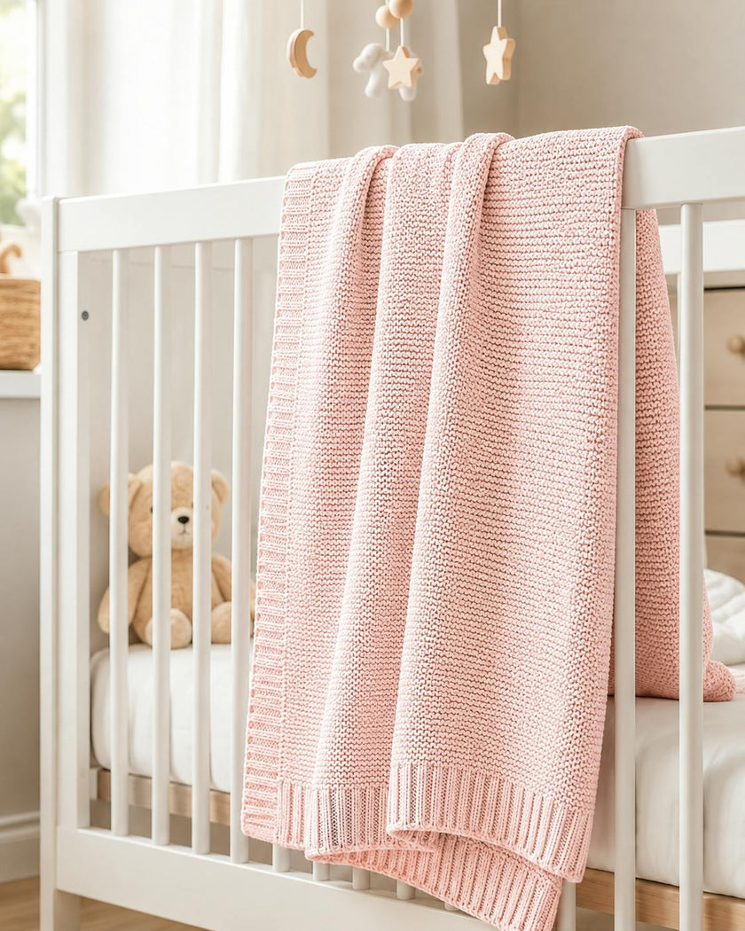 Soft Cotton Bubble-Knit Baby Stroller Blanket