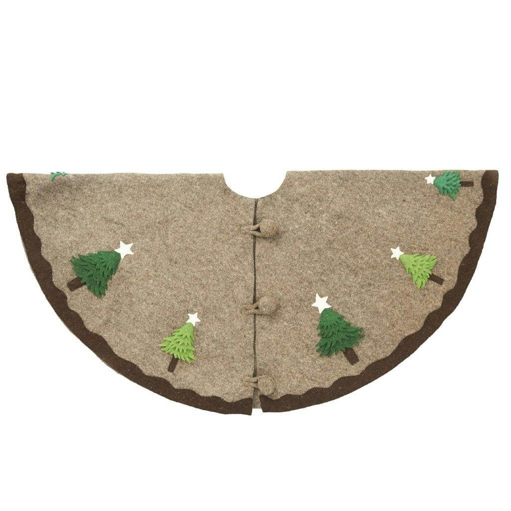 Handmade Christmas Trees Gray Christmas Tree Skirt Felt 60