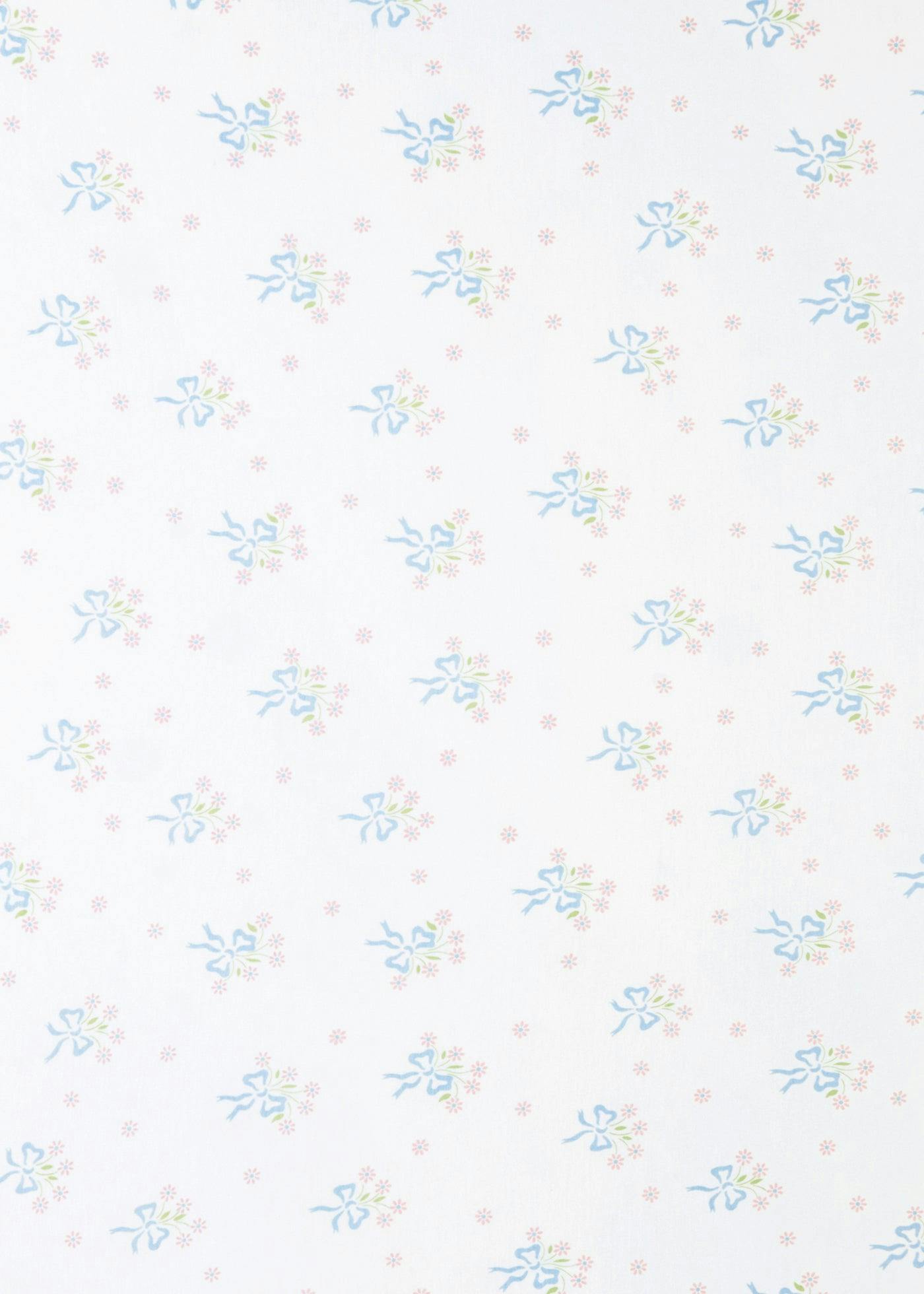 Pima Crib Sheet - Blue Bow Bouquet