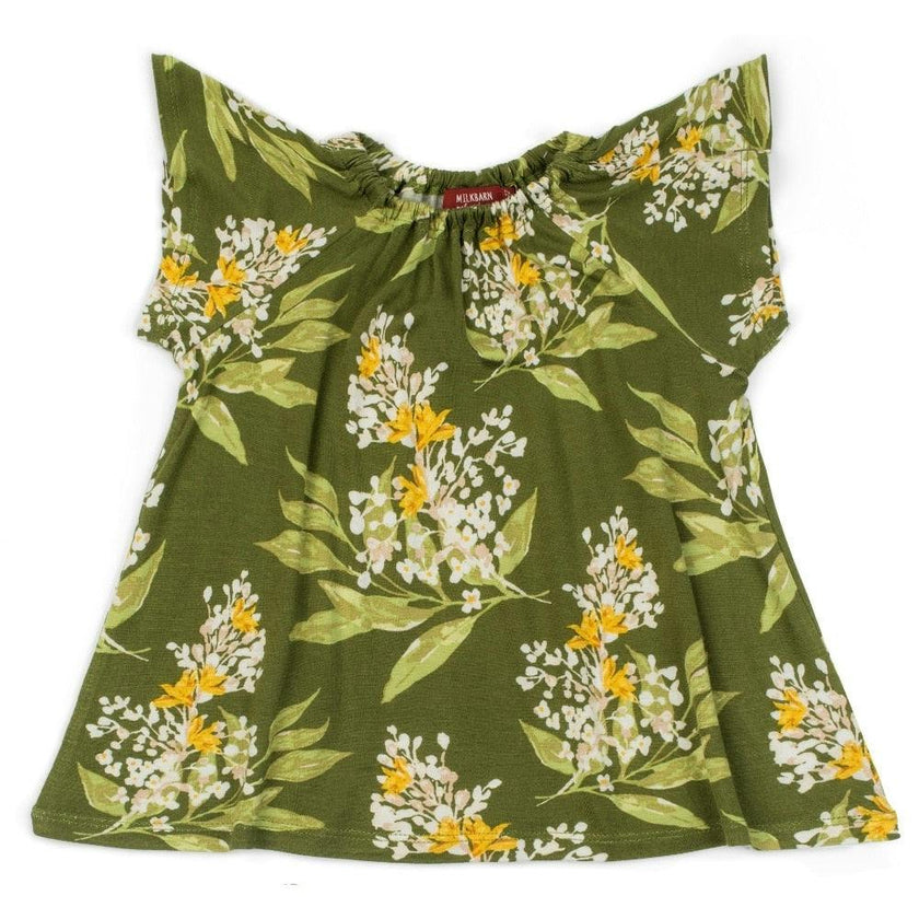 Green Floral Bamboo Dress & Bloomer Set