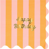 Stripe Happy Birthday Large Napkins