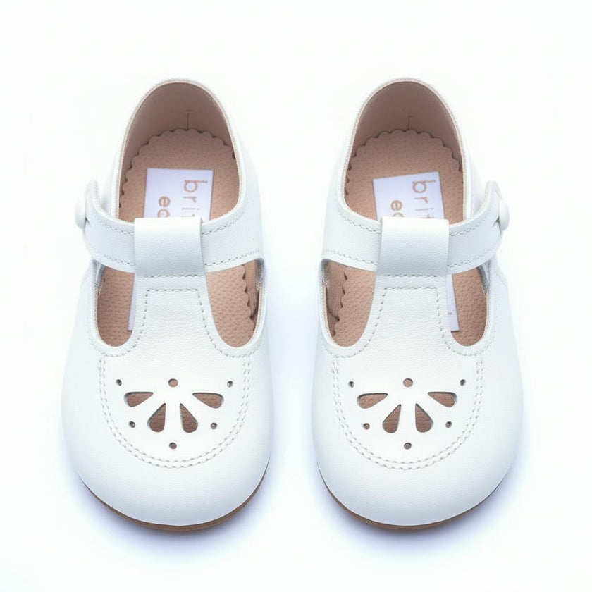 Robin British Pre-Walker Baby Shoes - White