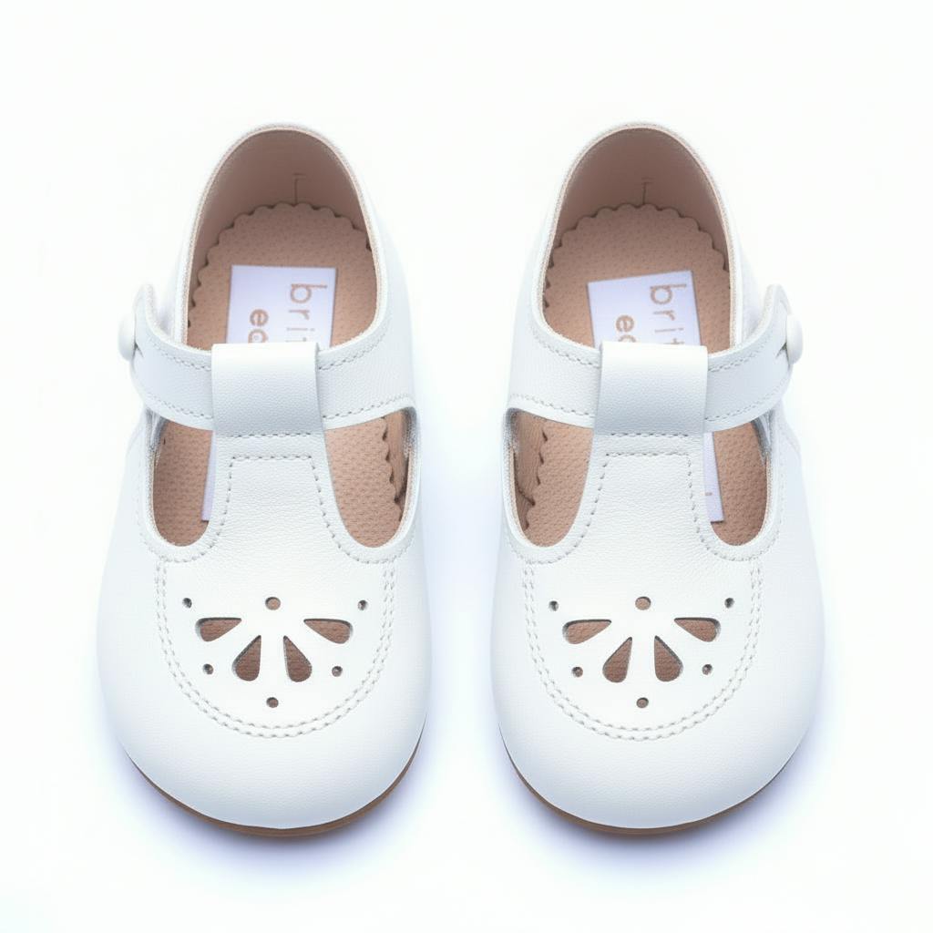 Robin British Pre-Walker Baby Shoes - White