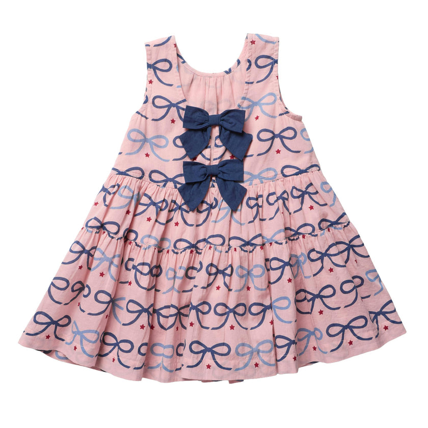 Girls Eloise Dress - Pink Bows