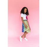 Ombre Stripe Midi Skirt