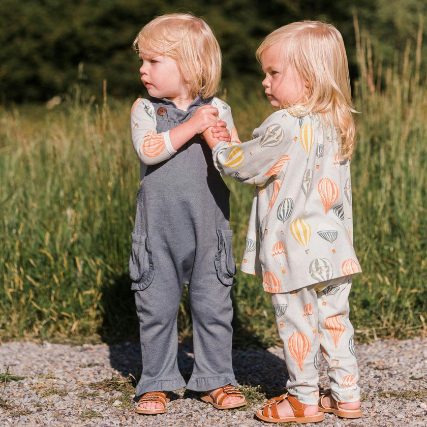 Rust Pinstripe Ruffle Overall