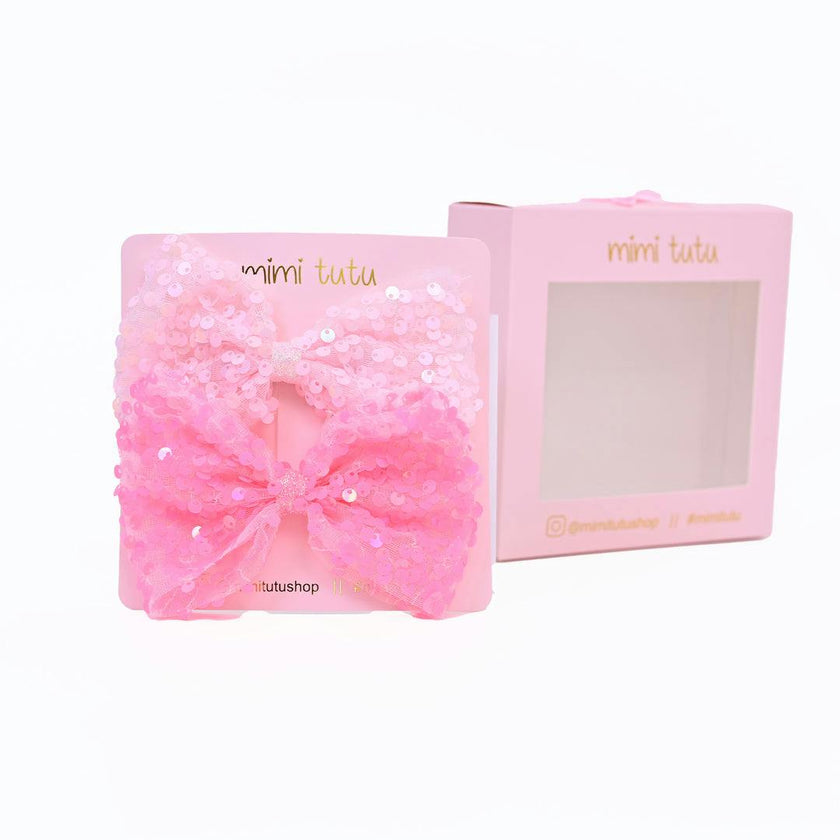 Sequin Bow Hairclip Set