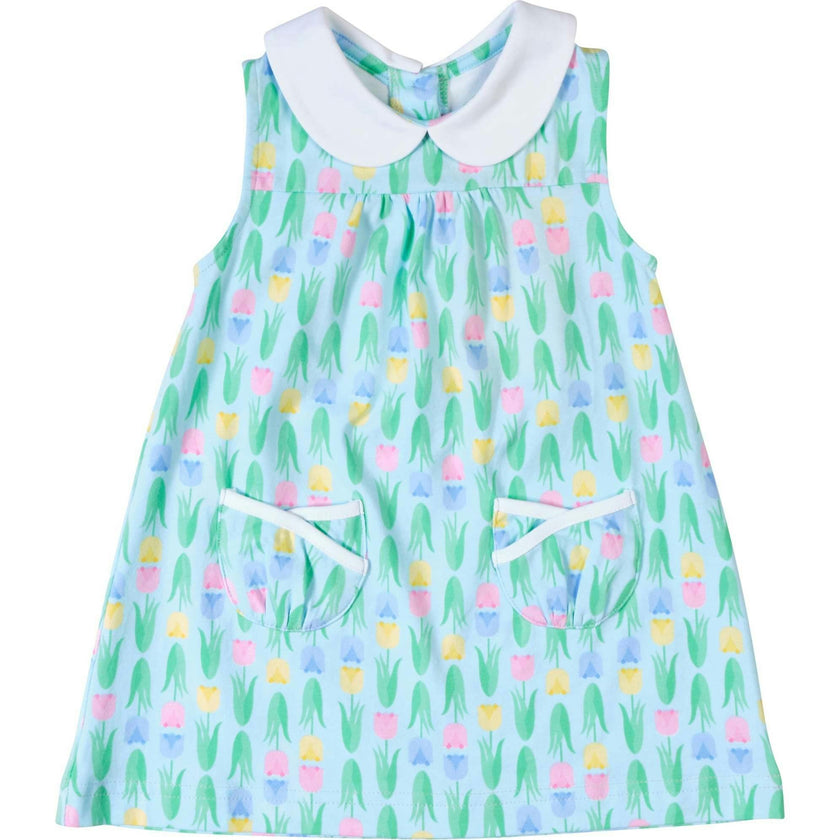 Printed Knit Tulip Pocket Dress