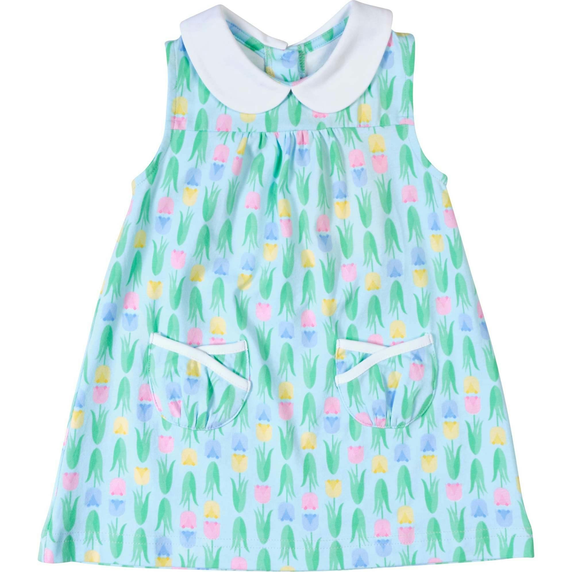 Printed Knit Tulip Pocket Dress