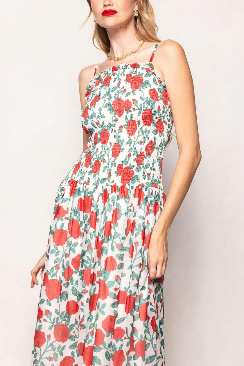 Kimberly Dress in Red Roses