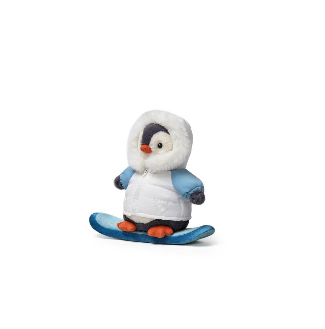 McHugs Snowboarder Glacier Penguin Weighted Plush 25cm