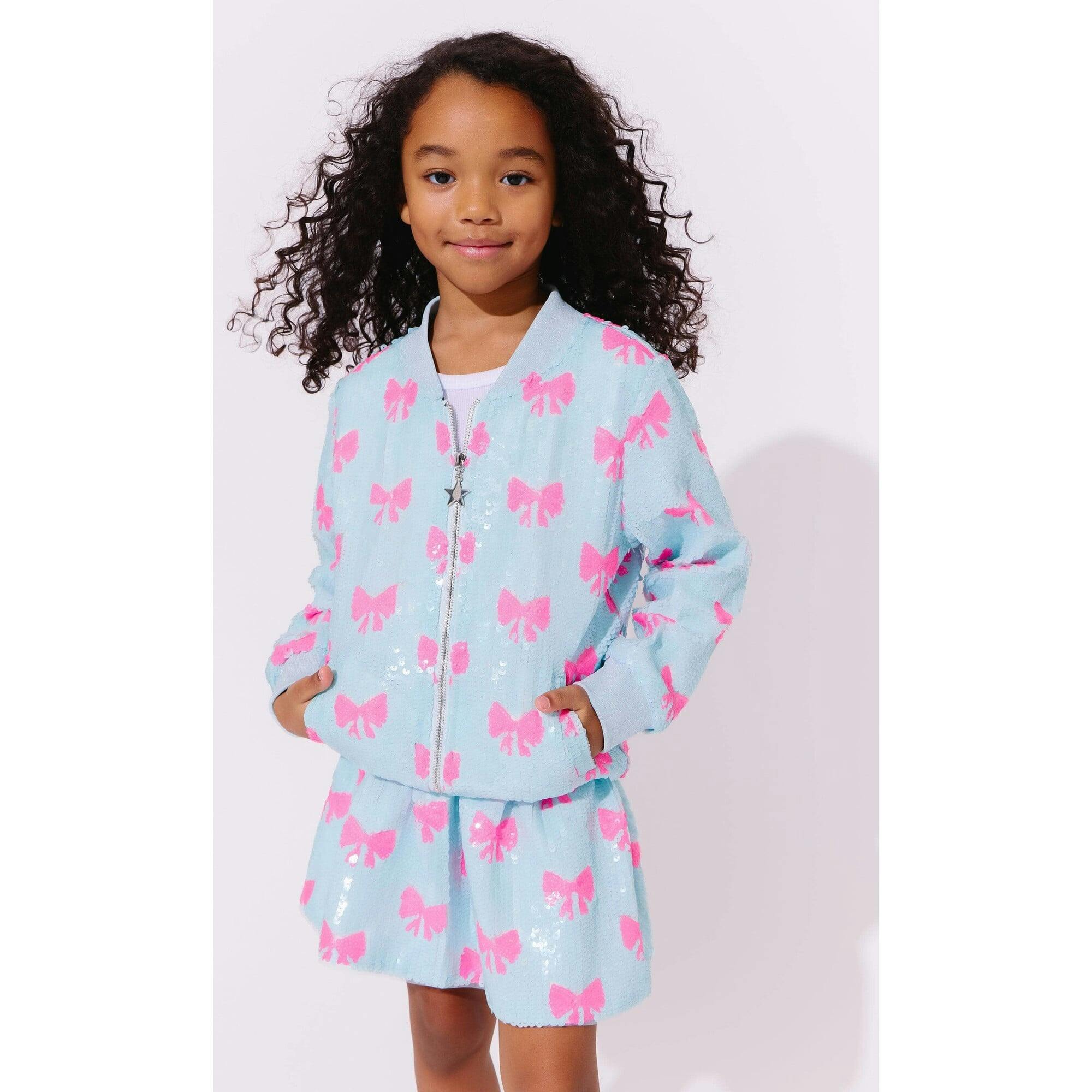 Pretty in Bows Sequin Bomber