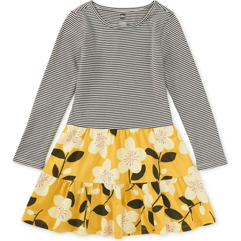 Tiered Skirted Twirl Dress, Yellow