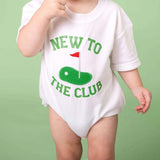 New To The Club Patch Short Sleeve Romper - White