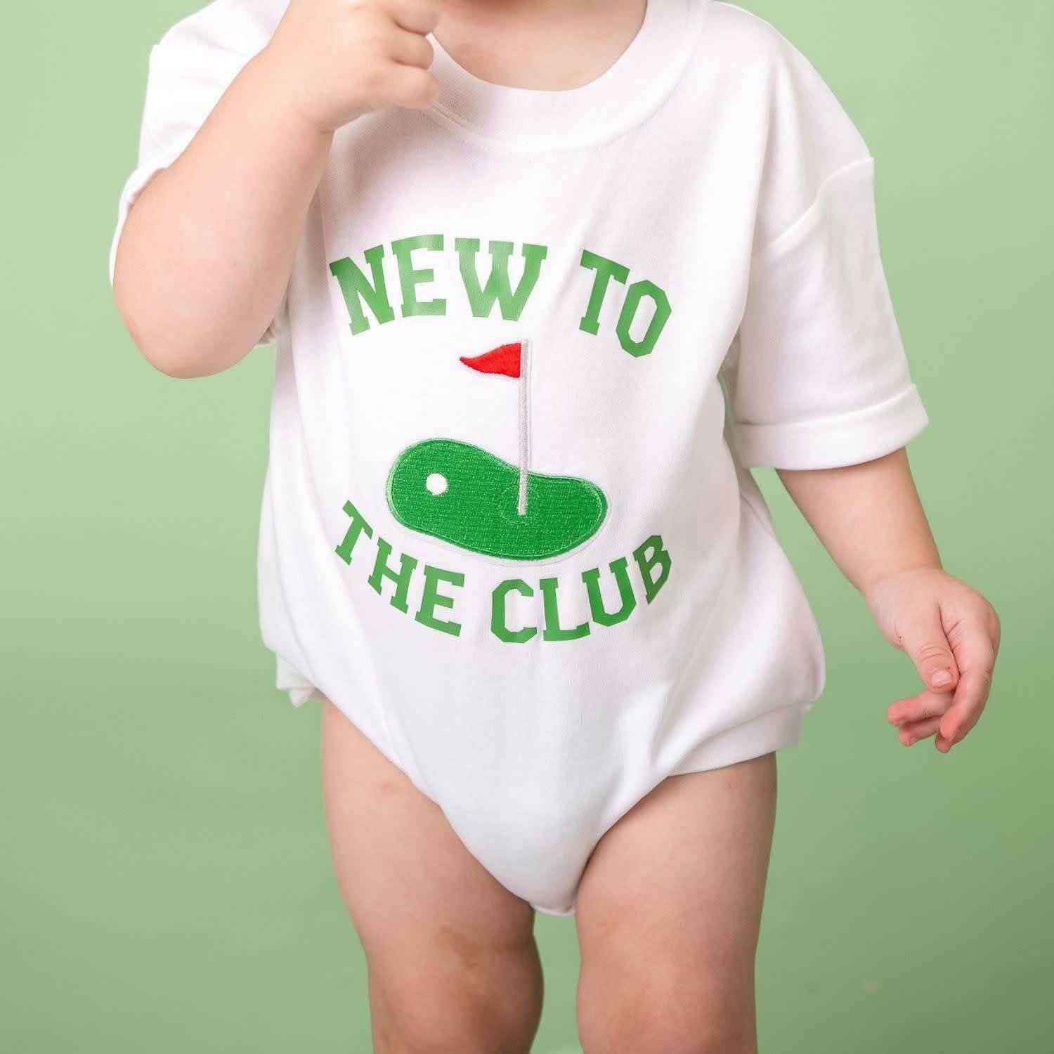 New To The Club Patch Short Sleeve Romper - White