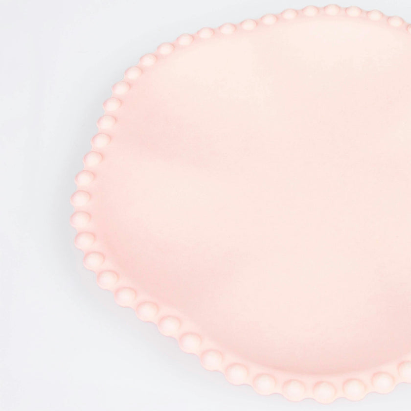 Pink Dot Edged Flower Compostable Side Plates
