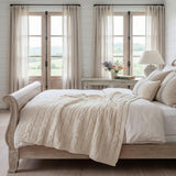 Textured Sustainable Knit Throw Blanket - Chunky Cable