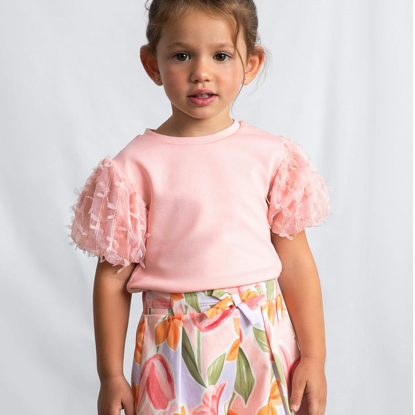 Lavender Floral Shorts With Belt