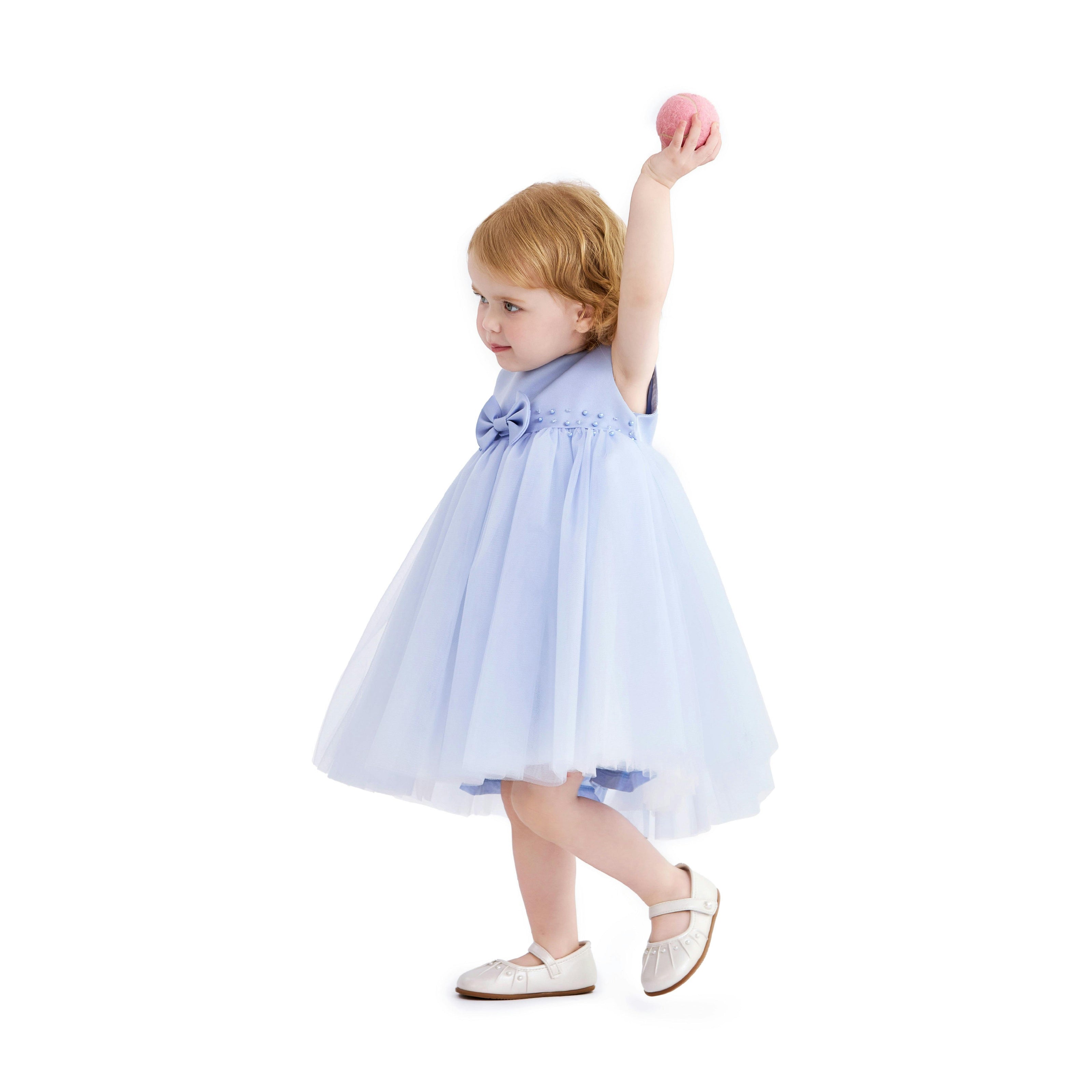 Blue Oravelle Lace Petal Gown