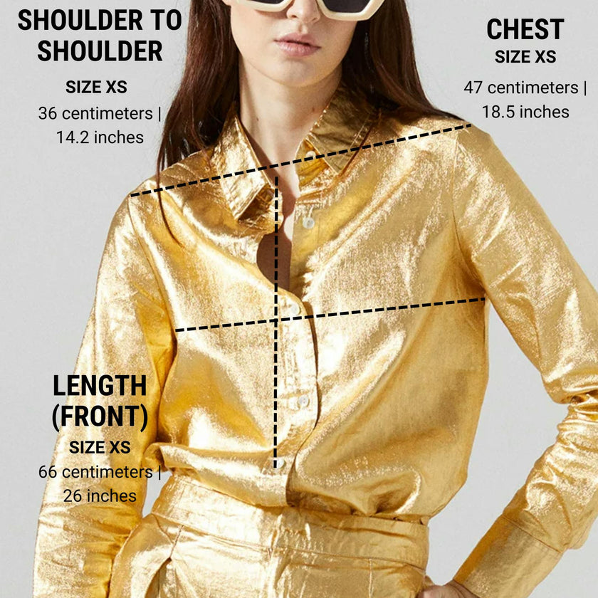 San Marino Metallic Linen Shirt - Gold