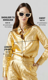 San Marino Metallic Linen Shirt - Gold