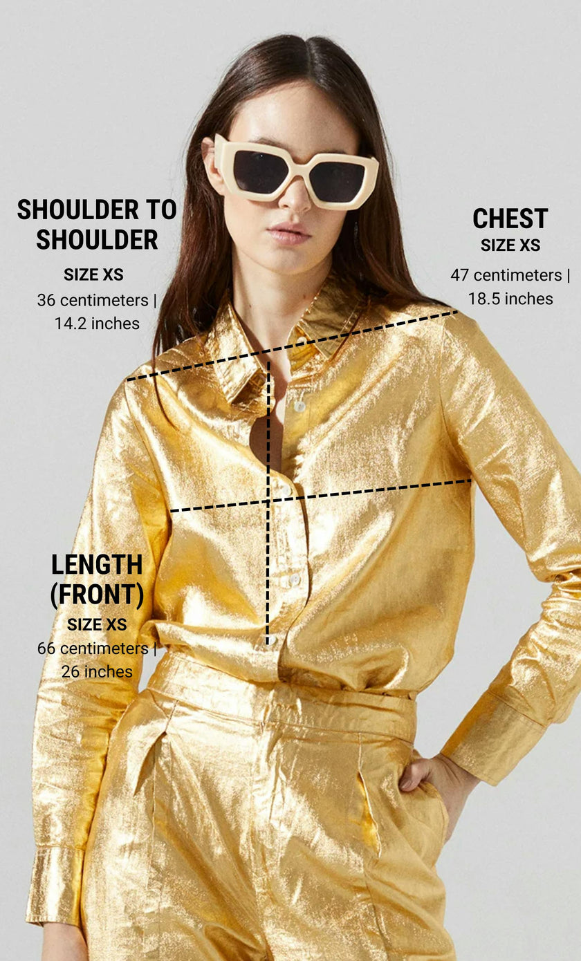 San Marino Metallic Linen Shirt - Gold