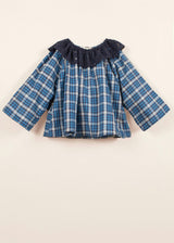 AGNES BLOUSE | INDIGO PLAID