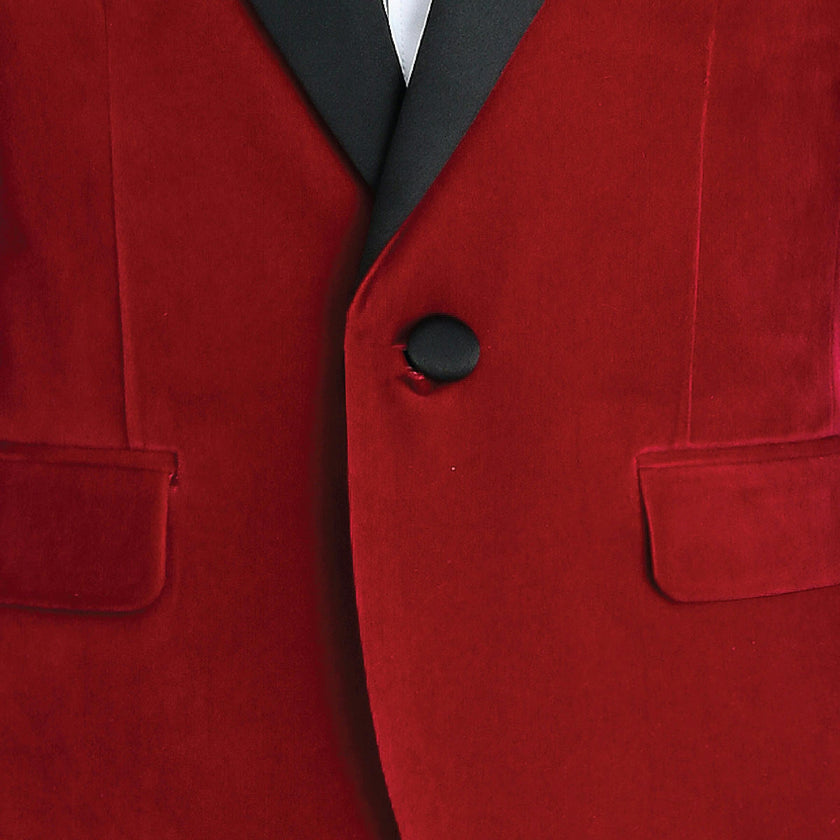 Red Velvet Suit with Black Accents