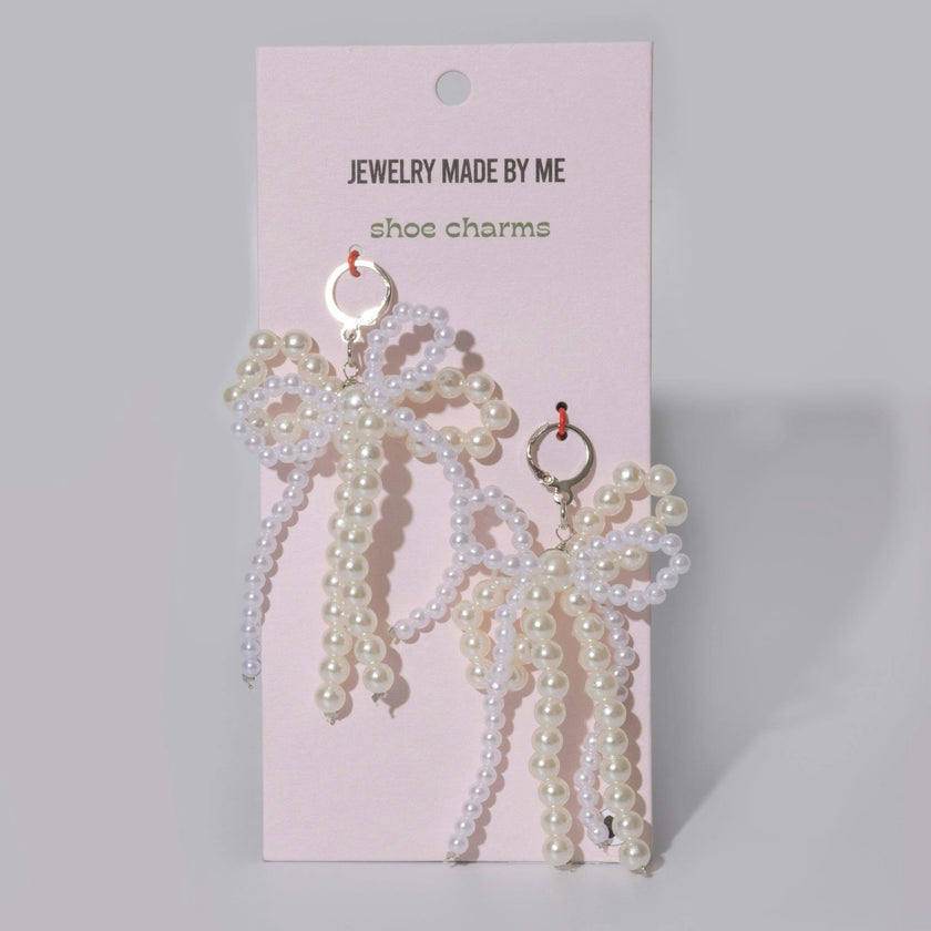 Pearl Bow Shoe Charm Set