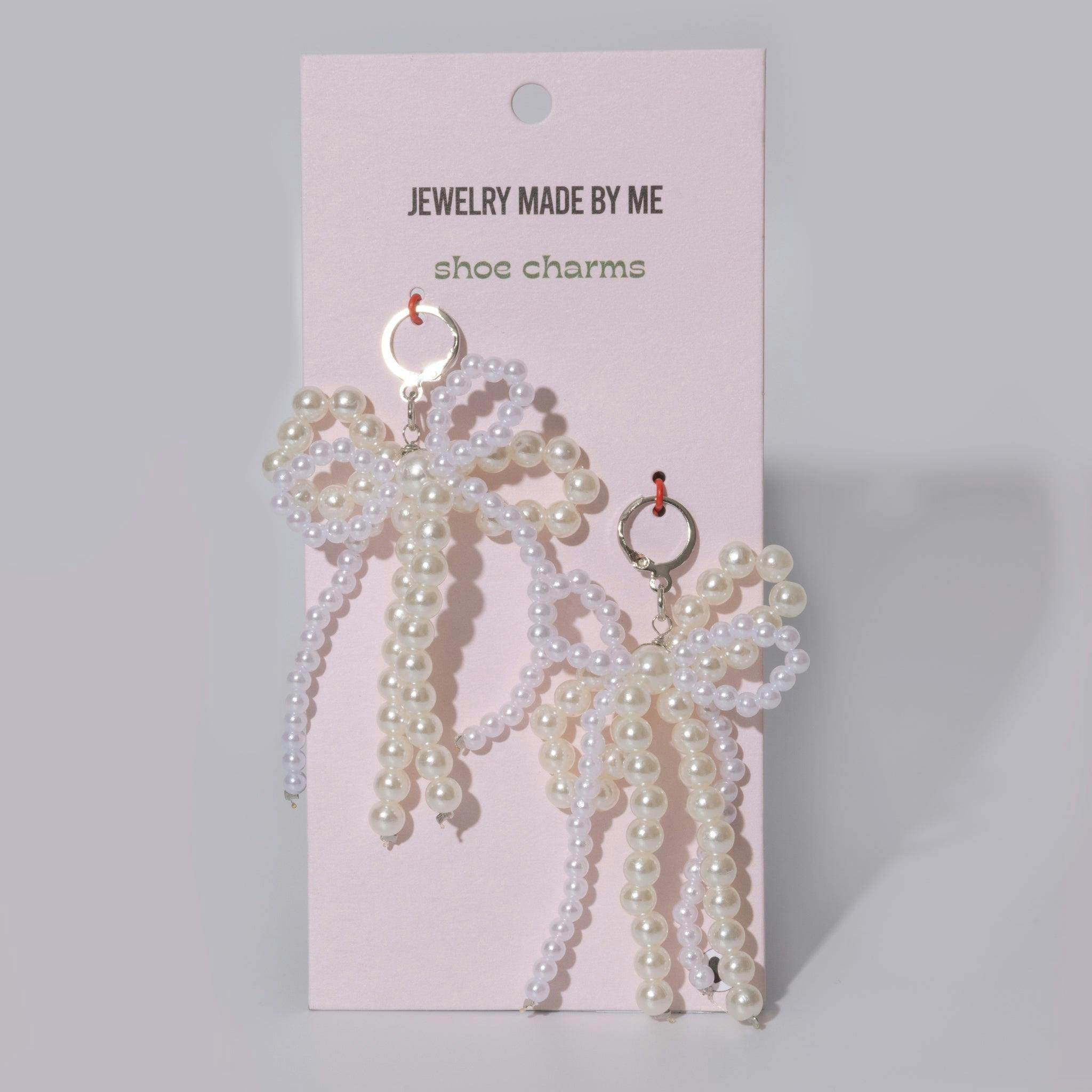 Pearl Bow Shoe Charm Set