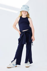 Girls Rib Tank in Navy