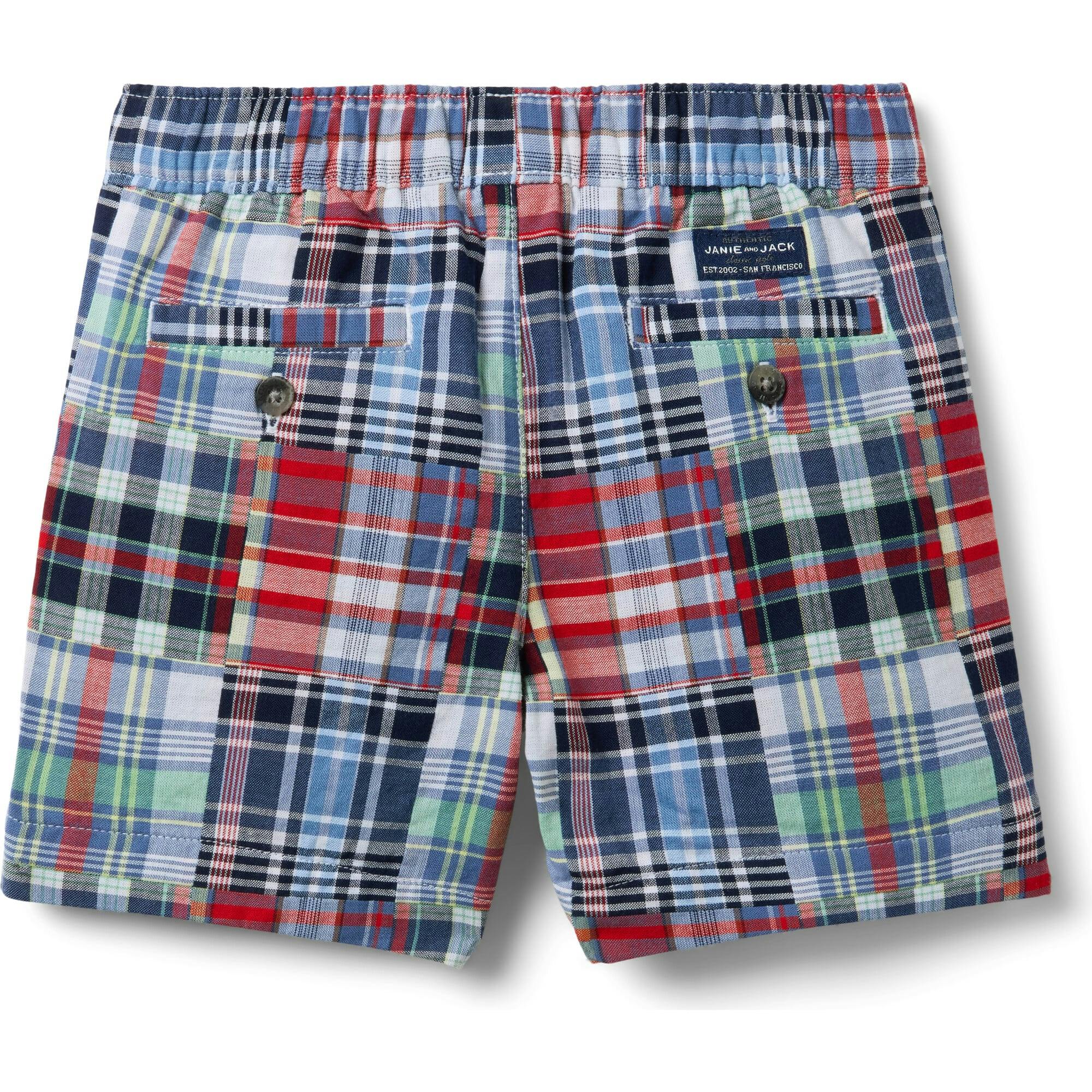 Madras Patchwork Pull-On Short