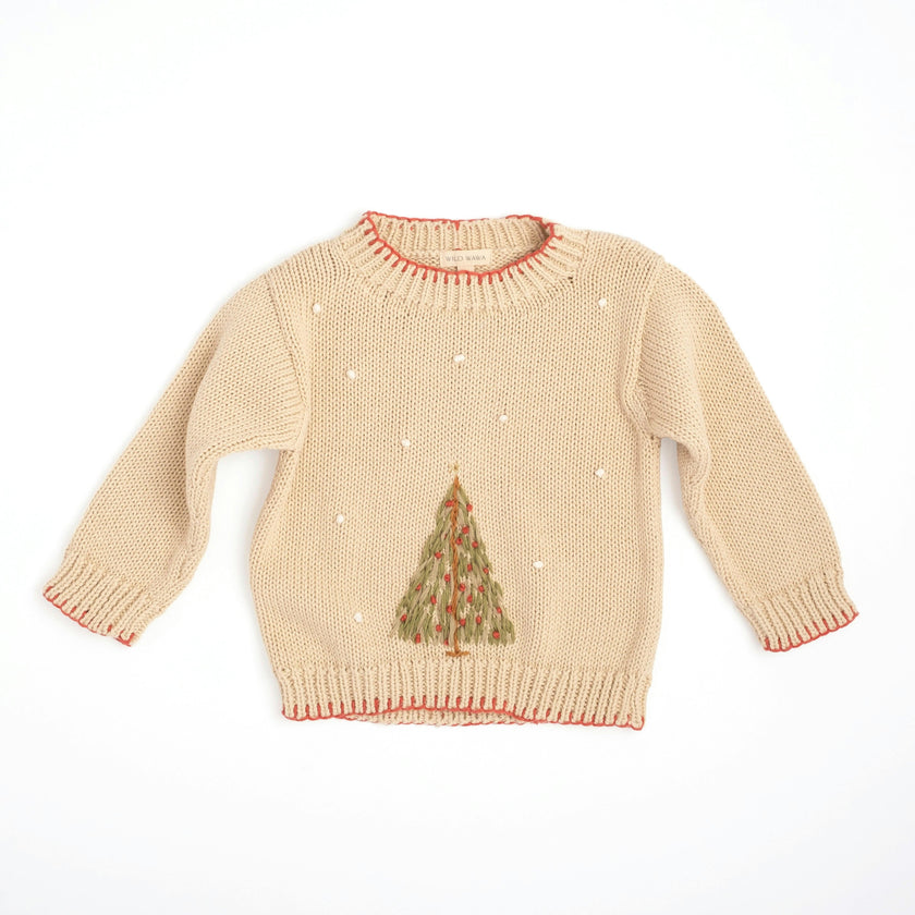Christmas Tree Sweater in Taupe
