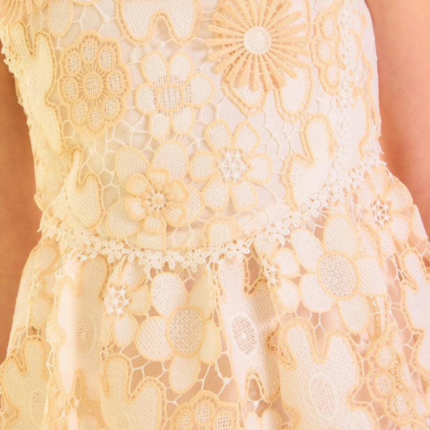 Haley Embroidered Frill Maxi Dress