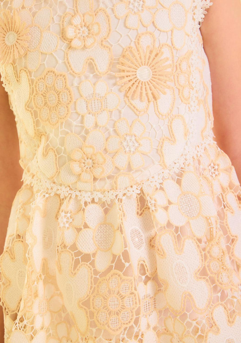Haley Embroidered Frill Maxi Dress