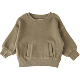 Teddy Fleece Dropped Shoulder Sweatshirt, Green